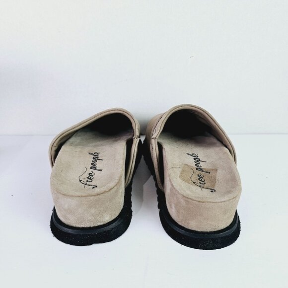 Free People Women's Milo Beige Suede Platform Slip-On Clogs, Sz 8 - Picture 7 of 11